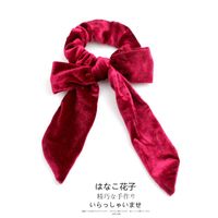 New Large Bow Handmade Velvet Handmade Creative Ponytail Hair Accessory Hair Ring sku image 3