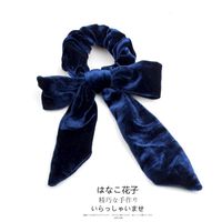 New Large Bow Handmade Velvet Handmade Creative Ponytail Hair Accessory Hair Ring sku image 5