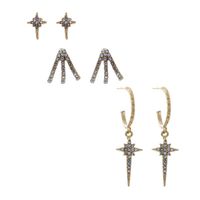 Hot Sale Diamond Cross Paw Earrings Accessories Wholesale sku image 1