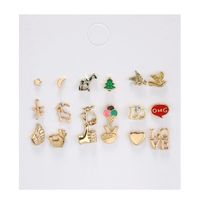 Koreanische Version Des Temperaments Heiß Verkaufte Lustige Kreative Geometrische Finger Eis Asymmetrisch 9 Paar Ohrringe Und Ohrringe Set Frauen sku image 1