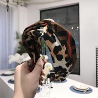 Women&#39;s Hair Accessories Leopard Fabric Hook Cross Knotted Wide-brimmed Hair Hoop main image 5