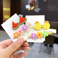 The New Fashion Fruit Side Clip Color Word Clip Girl Bangs Clip Small Flower Clip Headdress main image 3