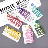 Korean Same Hair Clip Candy Color Hair Clip Girl Small Flower Edge Clip Word Clip Bangs Clip Headdress main image 1