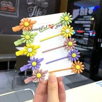 Korean Color Hair Clip Sweet Girl Daisy Candy Color Hair Accessory Duckbill Clip Bangs Hair Rope main image 6