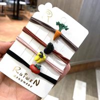 Neues Haarseil Legierung Frucht Karotte Haarseil Koreanische Version Von Krawatte Haar Gummiband Haarring Niedlichen Kopfschmuck Mädchen main image 2