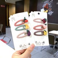 Children&#39;s Hair Accessories Candy Color Frosted Fruit And Vegetable Bb Clip Cute Baby Hairpin main image 5