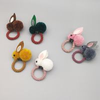 Korean Version Of The Cute Cute Three-dimensional Small Rabbit Plush Rabbit Ear Hair Clip Autumn And Winter Hair Ring Female Head Rope Child Hair Accessories main image 4