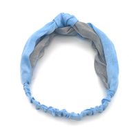 Korean Two-tone Stitching Chinese Knot Wide-brimmed Cross Hair Band Retro Satin Middle Knotted Contrast Hair Band main image 4