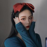 Style Coréen Épais Costume Tissu Vintage Double-couche Arc Bandeau Tête Boucle Cheveux Accessoires Coiffe Pour Les Femmes main image 1