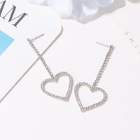 Korean New Style Diamond Heart Earrings Fashion Simple Hollow Hollow Tassel Long Earrings Women main image 5