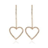 Korean New Style Diamond Heart Earrings Fashion Simple Hollow Hollow Tassel Long Earrings Women main image 6