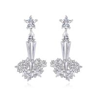 Jinsexianfei Boucles D'oreilles Mode Coréenne Gracieuse Longue Boucles D'oreilles Boucles D'oreilles Cloutés Avec Zircon Oreille Goujons Boucles D'oreilles  Gros main image 2