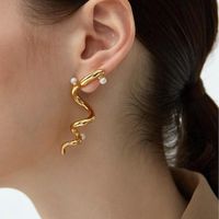 Fashion Exaggerated Delicate Golden Spiral Solid Line Earrings main image 1