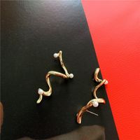 Fashion Exaggerated Delicate Golden Spiral Solid Line Earrings main image 3