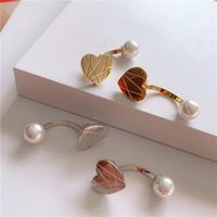 Metal Disc Love Pearl Earrings For Women Niche High-end Back Hanging Studs Wholesales Fashion main image 2