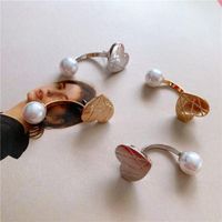 Metal Disc Love Pearl Earrings For Women Niche High-end Back Hanging Studs Wholesales Fashion main image 4
