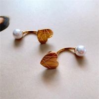 Metal Disc Love Pearl Earrings For Women Niche High-end Back Hanging Studs Wholesales Fashion main image 5