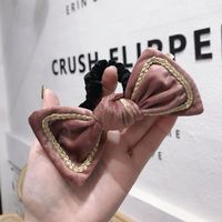 Japanisches Und Koreanisches Trend Iges Netz Rot Mit Der Gleichen Art Von Bowknot Haars Chleim, Goldener Samt Haars Chleim, Goldenes Gummiband, Weibliches Hochela Ndes Haars Eil sku image 4