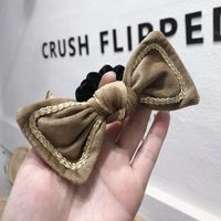 Korean Gold Velvet Fabric Phnom Penh Big Bow High Elastic Hair Rope Hair Band Rubber Band Women sku image 8