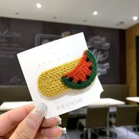 Hand-knitted Wool Broken Hair Clip Children's Side Clip Baby Cartoon Bb Clip Girl Hairpin Headdress sku image 2