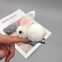 Korean Version Of The Cute Cute Three-dimensional Small Rabbit Plush Rabbit Ear Hair Clip Autumn And Winter Hair Ring Female Head Rope Child Hair Accessories sku image 9