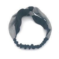 Simple Headdress Houndstooth Hair Band Check Headband Headband Knotted Headband Cross Headband sku image 2