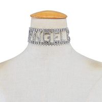 Punk Exaggerated Super Flash Necklace With Diamonds Lettering Thin Necklace Wholesale sku image 1