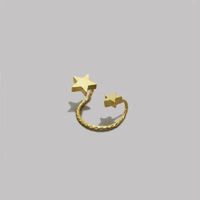 Korean Fashion Exquisite Pierced Ear Bone Clip Pearl Earrings Pentagram Star Moon Leaf Ear Clip sku image 2