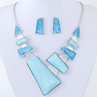 Fashion Jewelry Metal Simple Geometric Shape Necklace Earrings main image 3