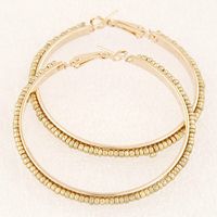 Fashion Jewelry Metal Simple Beaded Large Circle Earrings main image 5