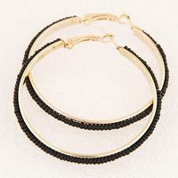 Fashion Jewelry Metal Simple Beaded Large Circle Earrings main image 6