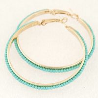 Fashion Jewelry Metal Simple Beaded Large Circle Earrings sku image 6