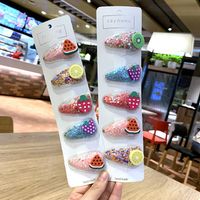 Korea Color Quicksand Transparent Child Fruit Hair Clip Pvc Side Clip Baby Bb Clip Side Clip Set main image 3