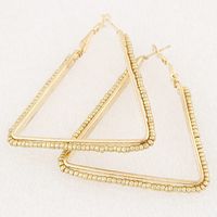 Bijoux Fantaisie Boucles D&#39;oreilles Triangle Perles Métalliques Simples Nhsc202457 main image 4