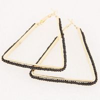Fashion Jewelry Metallic Simple Beaded Triangle Earrings main image 5