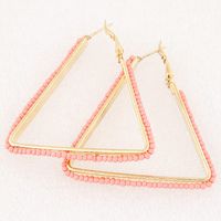 Fashion Jewelry Metallic Simple Beaded Triangle Earrings sku image 4