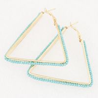Fashion Jewelry Metallic Simple Beaded Triangle Earrings sku image 6