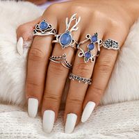 New Ring Simple Deer Head Palm Ring 11 Pieces Combination Set Joint Ring Women sku image 1