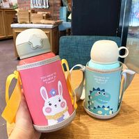 Cartoon Children's Vacuum Cup Male And Female Primary School Students Vacuum Stainless Steel Straw Cup Kindergarten Baby Portable Water Cup main image 1