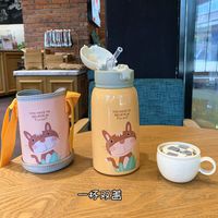 Cartoon Children's Vacuum Cup Male And Female Primary School Students Vacuum Stainless Steel Straw Cup Kindergarten Baby Portable Water Cup main image 5