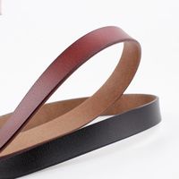 Double Loop Buckle Small Belt Ladies Plate Buckle Leather Thin Belt Two-layer Cowhide Women's Casual Fashion Belt main image 5