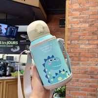 Cartoon Children's Vacuum Cup Male And Female Primary School Students Vacuum Stainless Steel Straw Cup Kindergarten Baby Portable Water Cup sku image 2