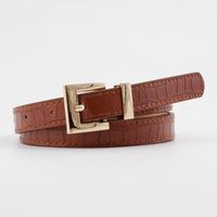 New Stone Pattern Women's Gold Buckle Belt Wild Casual Pin Buckle Jeans Belt Women sku image 5