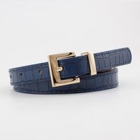 New Stone Pattern Women's Gold Buckle Belt Wild Casual Pin Buckle Jeans Belt Women sku image 6