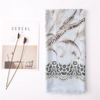 Cotton And Linen Scarf Women Spring And Autumn Wild Feather Plain Pattern Long Shawl Women Suppliers China main image 6