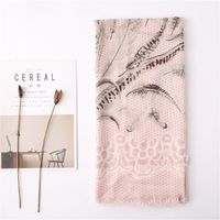 Cotton And Linen Scarf Women Spring And Autumn Wild Feather Plain Pattern Long Shawl Women Suppliers China main image 4