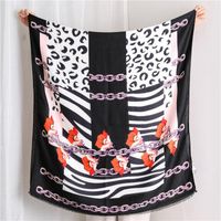 Irregular Pattern Design Scarf Women Spring And Autumn Korean Zebra Chain Stitching Long Scarf Shawl Dual-use sku image 1