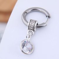 Earrings Single Trendy Men's Simple Earrings Tide Earrings Simple Hip Hop Titanium Steel Zircon Earrings main image 3