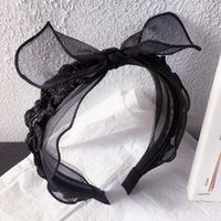 Nouveau Rétro Champignon Bord Organza Oreilles De Lapin Simple Tout-match Bandeau Cheveux Accessoires Coiffe main image 5