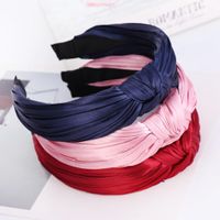 Knotted Wrinkled Headband Pure Color Wrinkled Headband Suppliers China main image 2